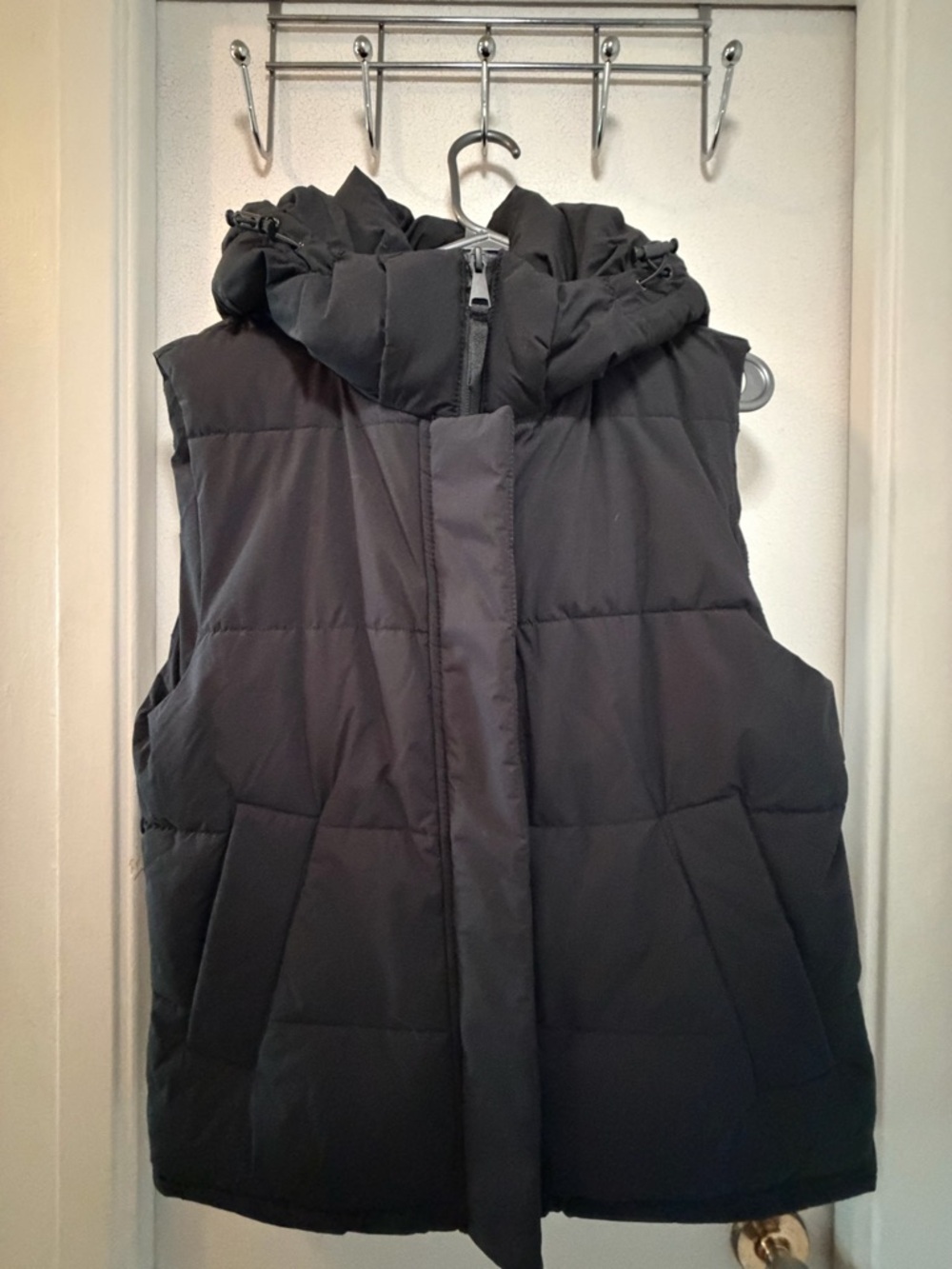Ardene Black Puffer Vest with Hood